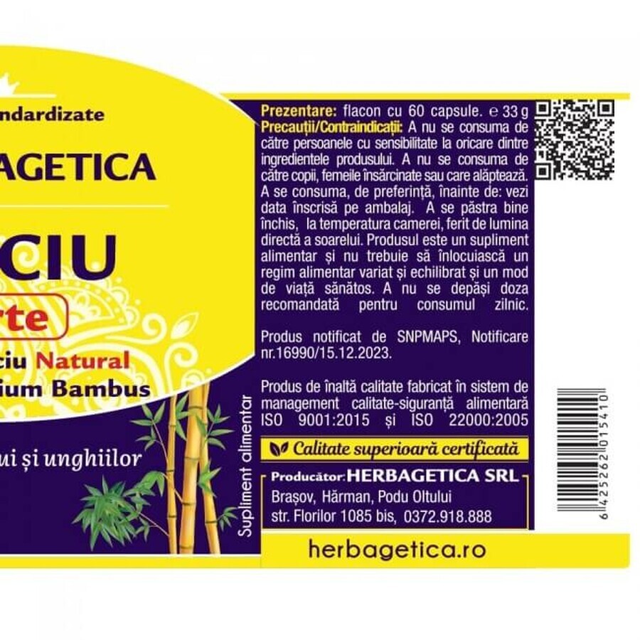 Herbagetica Siliciu Forte x 60cps
