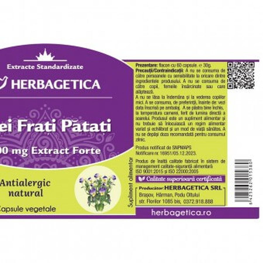 Herbagetica Trei Frati Patati x 60cps
