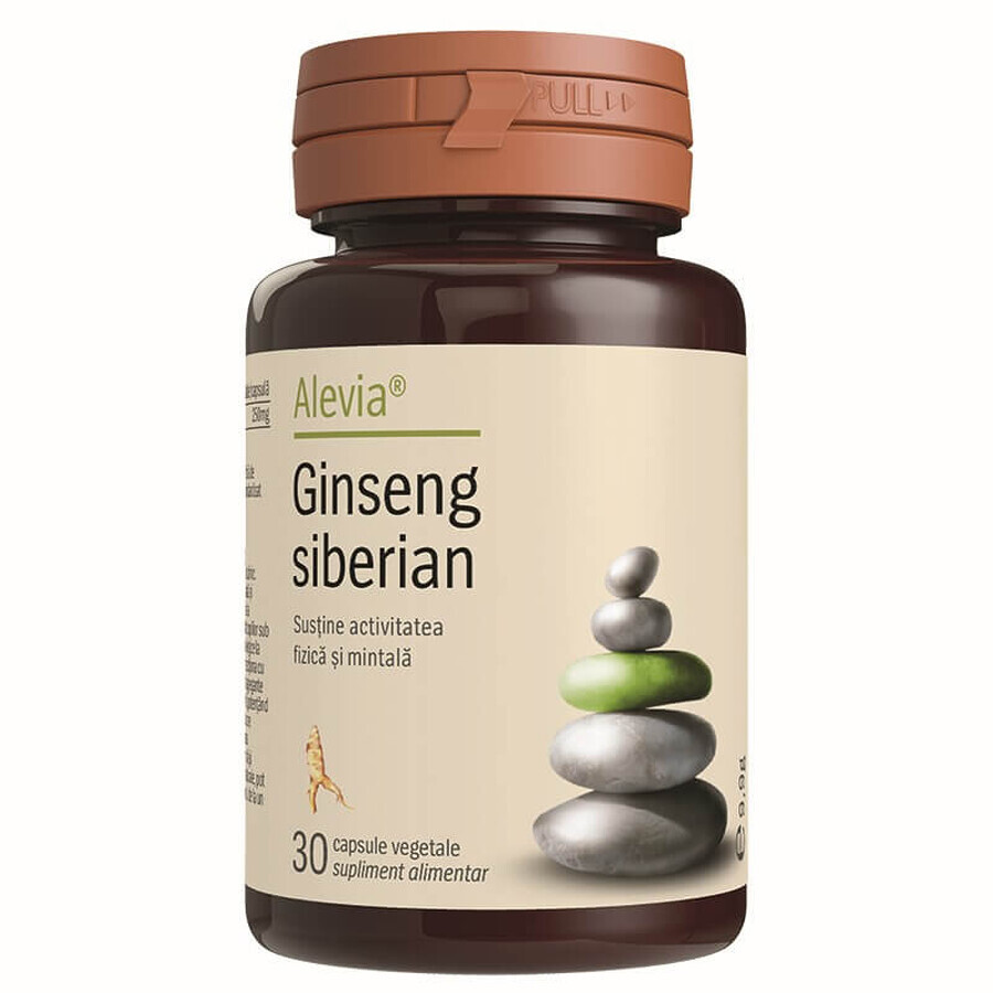 Ginseng siberiano, 30 cápsulas vegetales, Alevia