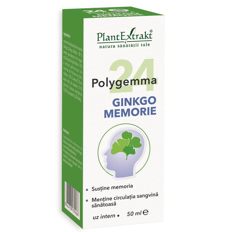 polygemma astenie psiho fizica si memorie Polygemma 24 Ginkgo Memorie, 50 ml, Plant Extrakt