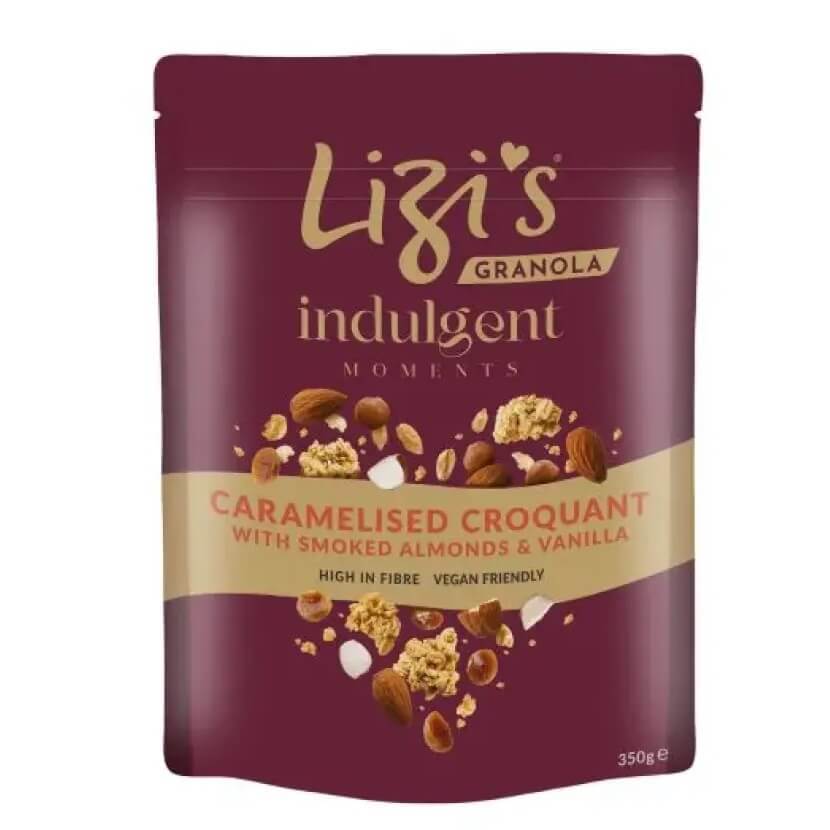 Granola cu migdale afumate, vanilie si caramel crocant, 350 g, Lizi\'s