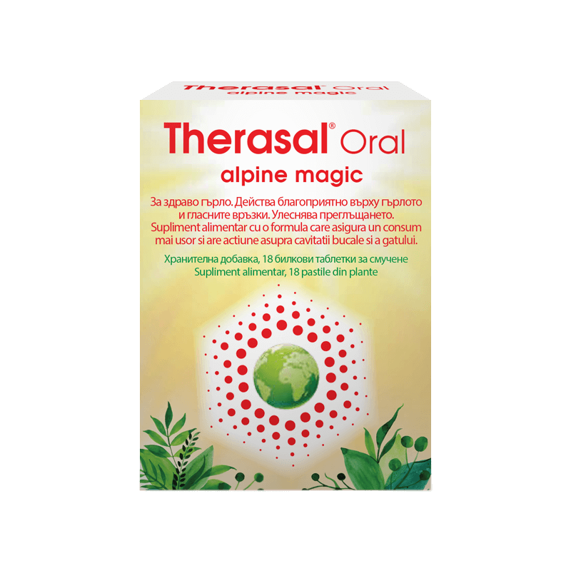 Pastile pentru supt din plante Therasal Oral Alpine Magic, 18 pastile, Vedra