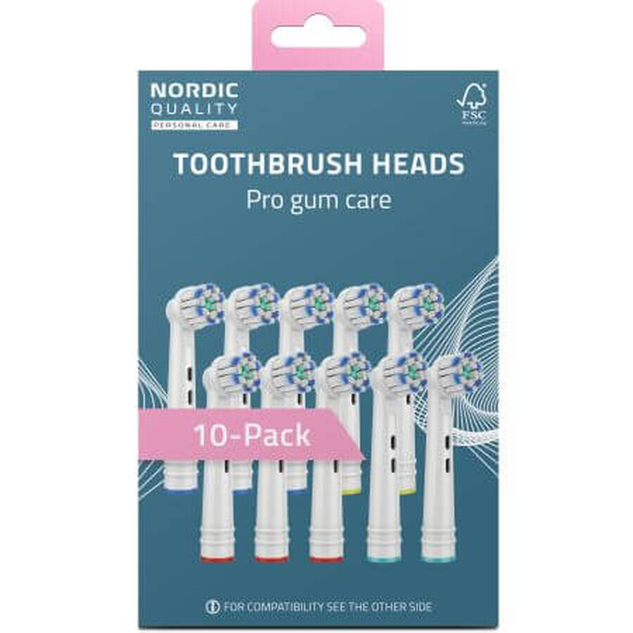 Pro Gum Care toothbrush heads, 10 pcs, Nordic Quality