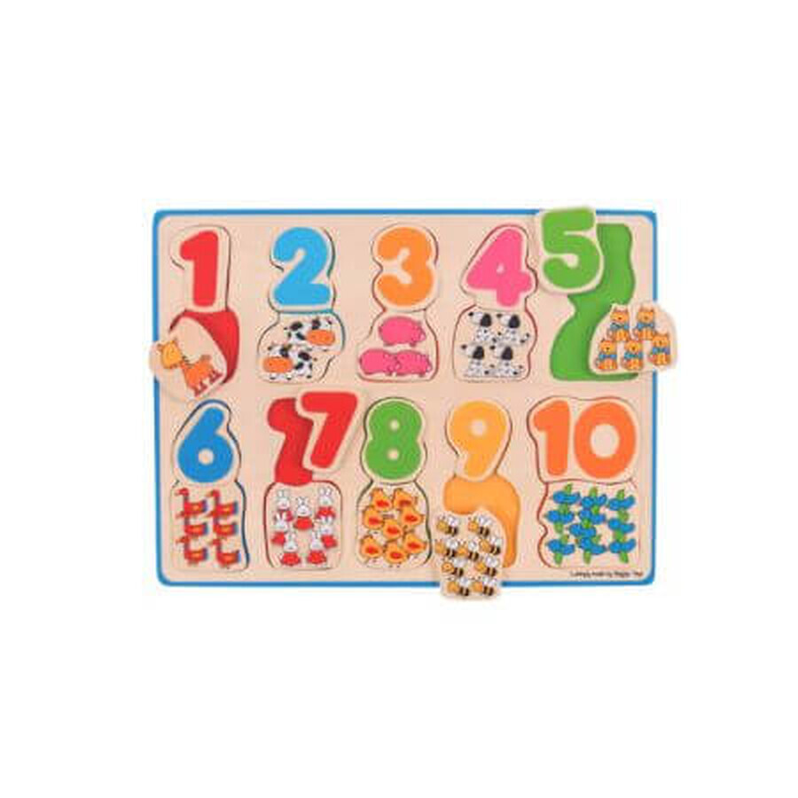 Puzzle din lemn Numere si culori, +1 an, Big Jigs