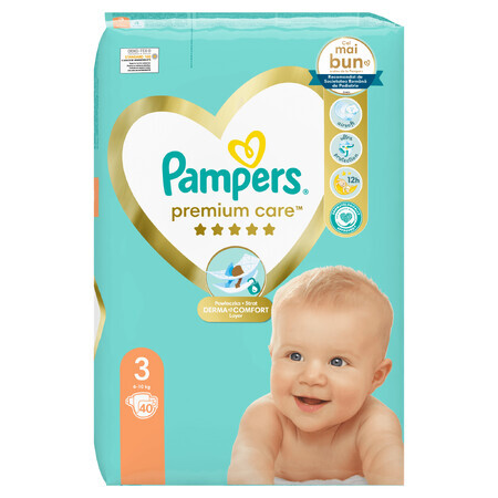 Pampers Premium Care, Nr. 3, 6-10 kg, 40 buc, Pampers