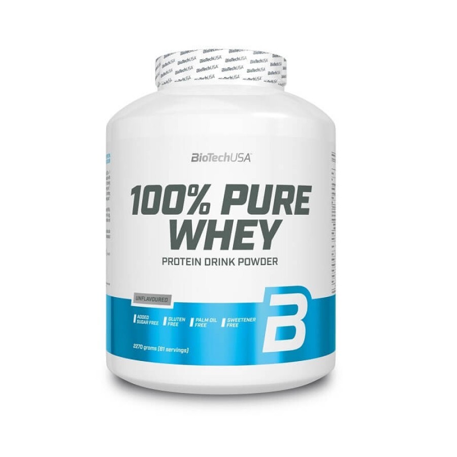 Pudra proteică 100% Pure Whey Unflavoured, 2270 g, BioTech USA