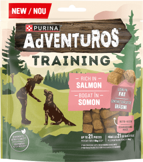 Purina Adventuros Recompense câini cu aromă de somon, 115 g