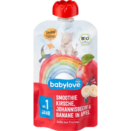 Babylove Smoothie (mere, banane, cireșe, coacăze roșii), 100 g