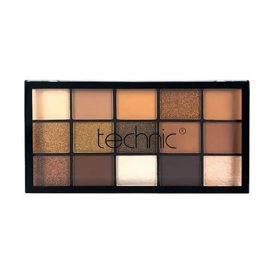 Paleta fard de pleoape, Technic, Pressed Pigment, Boujee, 15 culori