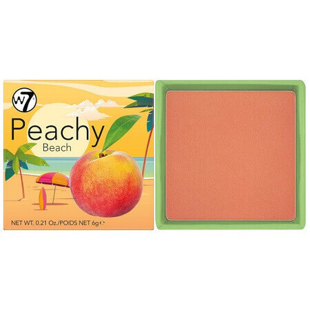 Fard de obraz, W7, Peachy Beach Blush, 6 g