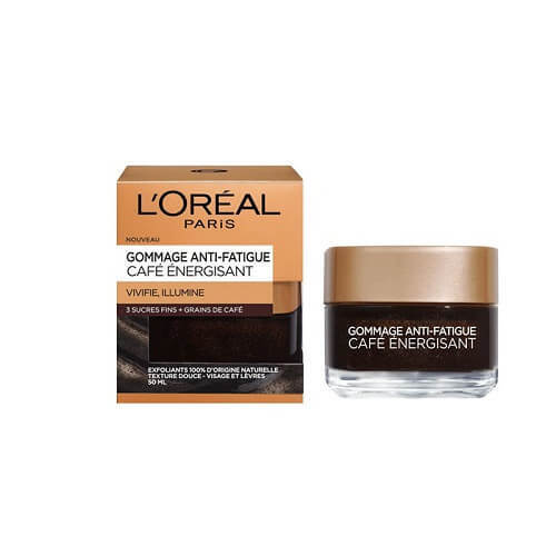 Scrub exfoliant cu cafea si zahar, Loreal, Gomaj anti oboseala, Cafe, 50 ml