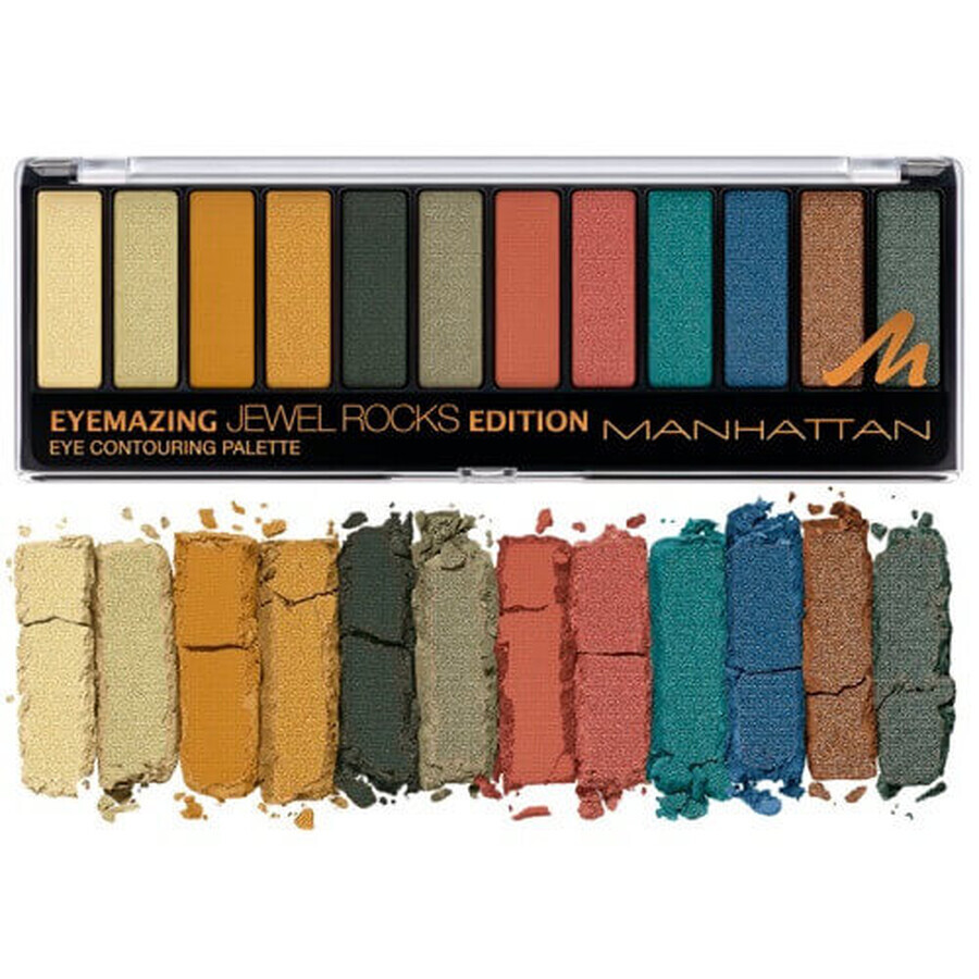 Paleta farduri de ochi, Manhattan, Eyemazing Palette, 12 culori, 007 Jewel Rocks Edition