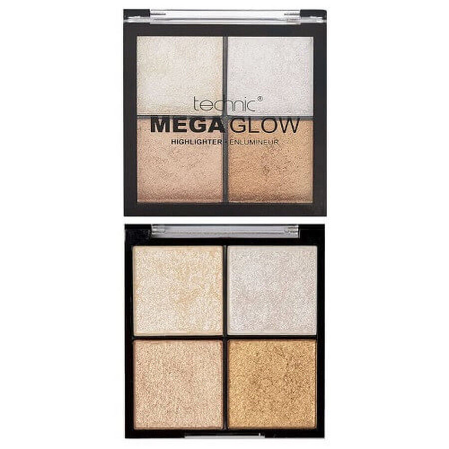 Paleta iluminatoare, Technic, Mega Glow Highlighter, 4 culori, 10 g