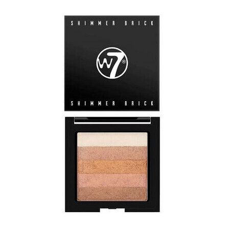 Bronzer pentru fata iluminator, W7, Shimmer Brick, 7.5 g