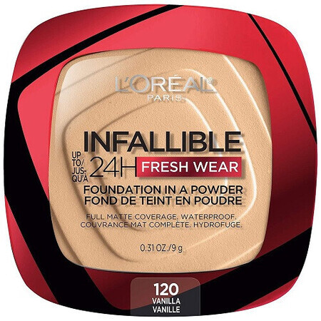 Pudra de fata, Loreal, Infallible 24H Fresh Wear, Foundation In A Powder, 120 Vanilla, 9 g