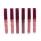 Set 6 rujuri de buze, Kiss Beauty, Matte Liquid Lipstick, A