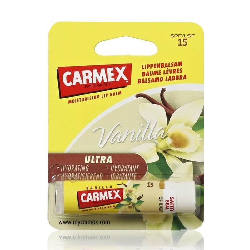 Balsam reparator pentru buze uscate si crapate cu aroma de vanilie SPF 15, 4.25 g, Carmex Frumusete si ingrijire