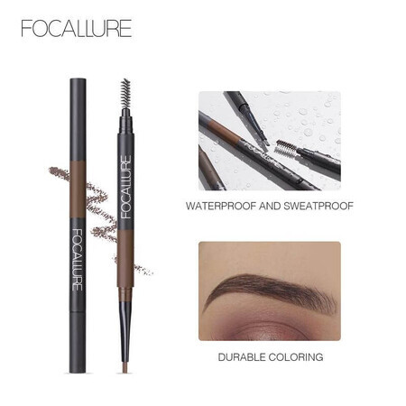 Focallure eyebrow pencil 04 Dark Brown pencil+shadow+brush