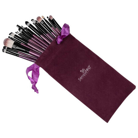 Set mit 20 Schminkpinseln Mauve Brushes, inkl. Aufbewahrungsetui