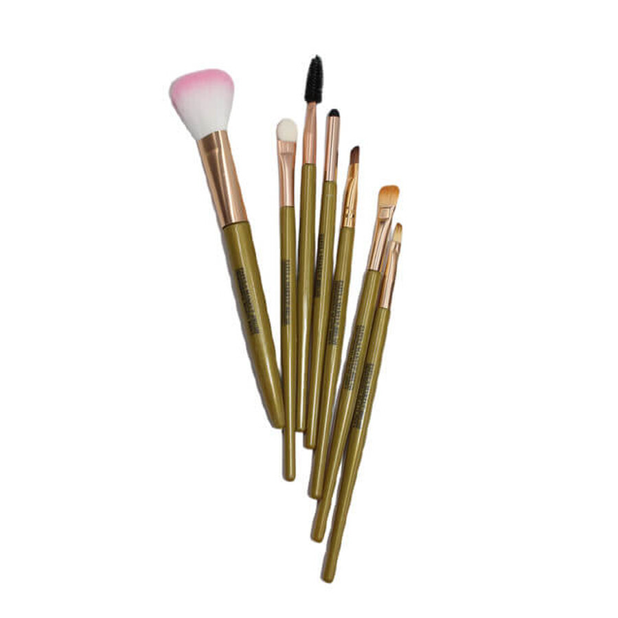 Pensule machiaj, Makeup Brush, 7 pensule, Verde