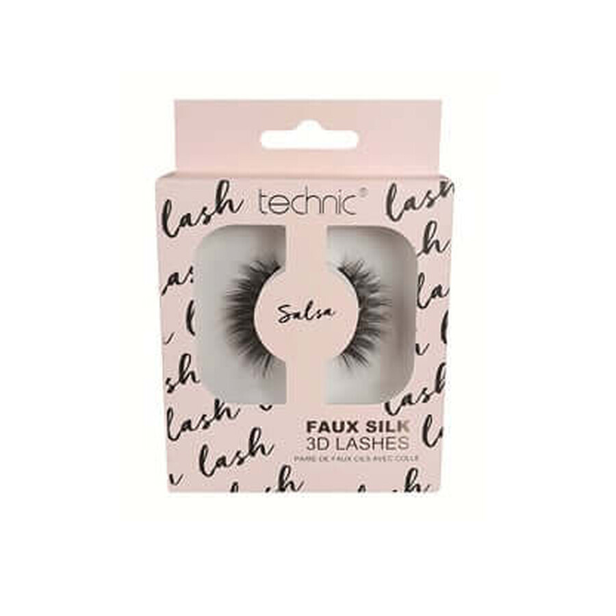 Gene false, Technic, Faux Silk 3D Lashes, Salsa, Adeziv inclus