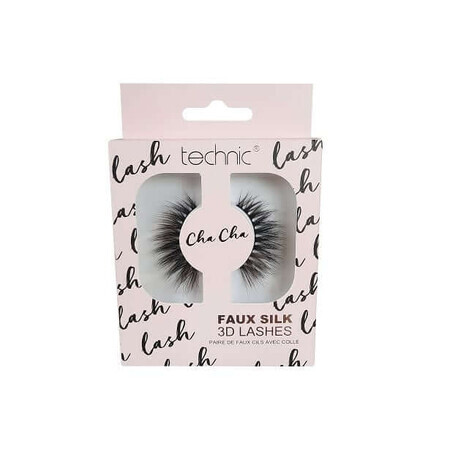 Gene false, Technic, Faux Silk 3D Lashes, Cha Cha, Adeziv inclus