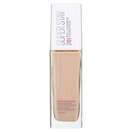 Fond de ten, Maybelline, Super Stay 24H Full Coverage, 10 Ivory, 30 ml