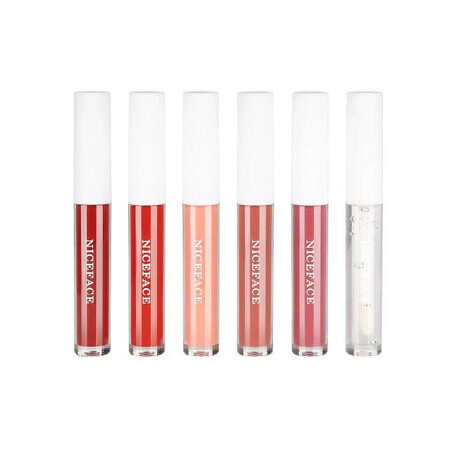 Set 6 rujuri de buze, Niceface, Lip Oil Matte