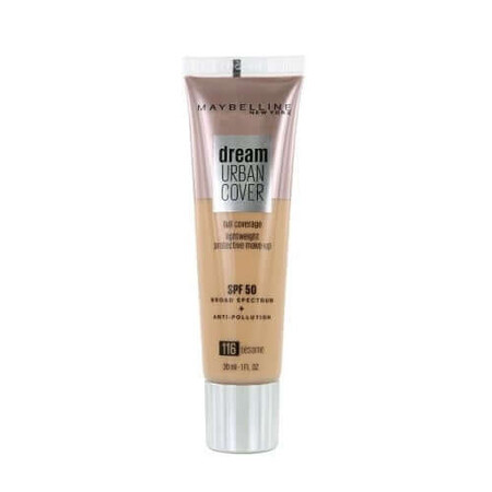 Fond de ten, Maybelline, Dream Urban Cover SPF50, 116 Sesame, 30 ml