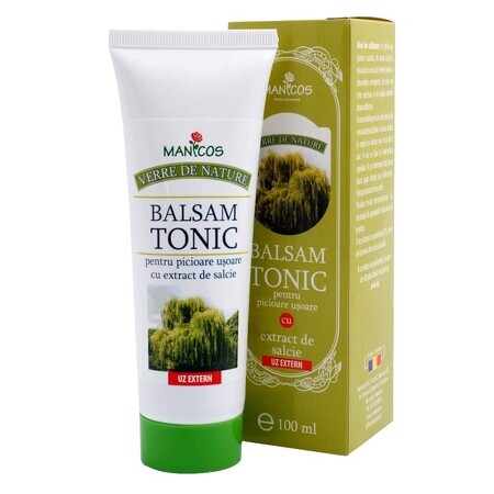Balsam tonic pentru picioare usoare cu extract de salcie, 100 ml, Verre de Nature