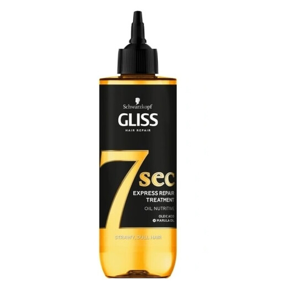 Gliss 7sec Express Repair Treatment Oil Huile de traitement nourrissante pour cheveux secs et ternes, 200ml