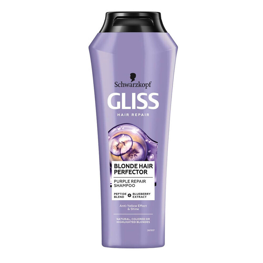 Gliss Blonde Hair Perfector Shampoo for Blonde Wax, 250ml