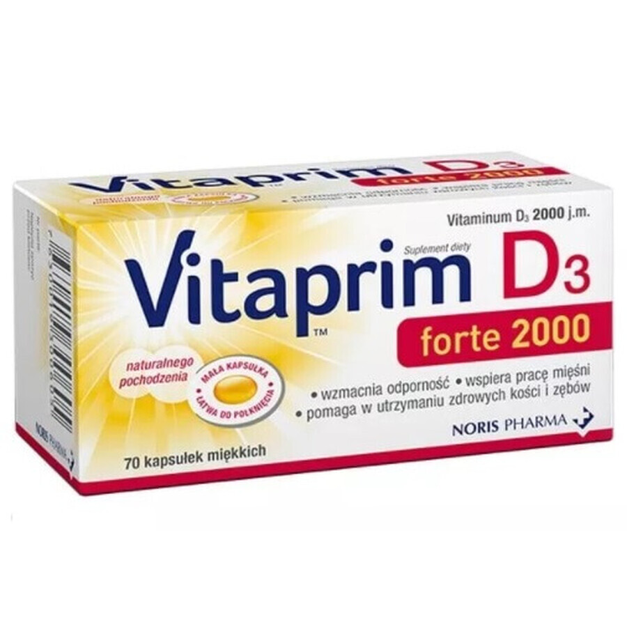 Vitaprim D3 Forte 2000, 70 capsule