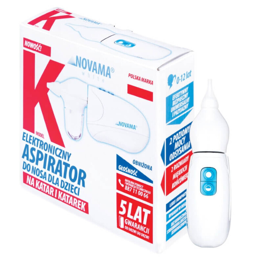 Novama Aspirator nazal, alb K, aspirator nazal electronic, 1 buc