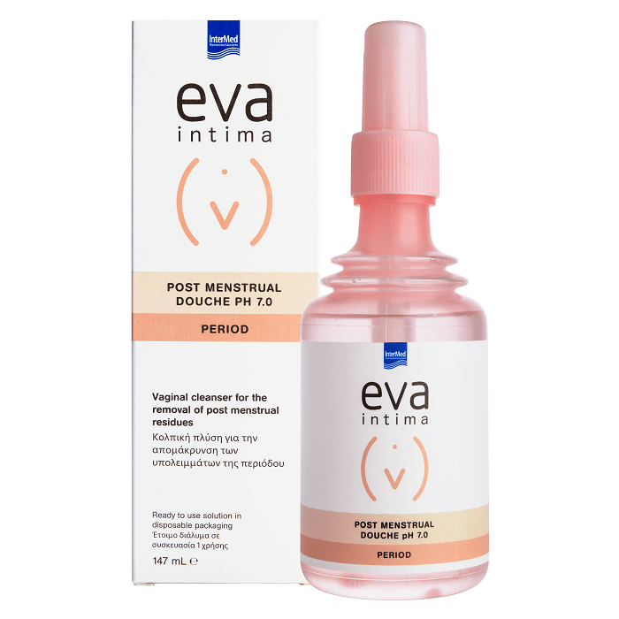 Solutie de curatare vaginala Eva Intima Post Menstrual Douche pH 7.0, 147 ml, Intermed Frumusete si ingrijire