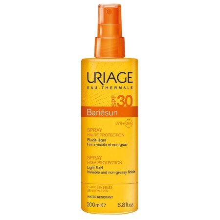 Spray de protectie solara pentru fata si corp cu SPF 30 Bariesun, 200 ml, Uriage