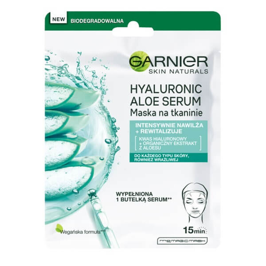 Garnier masker met hyaluronzuur en biologisch aloë vera extract, 28g