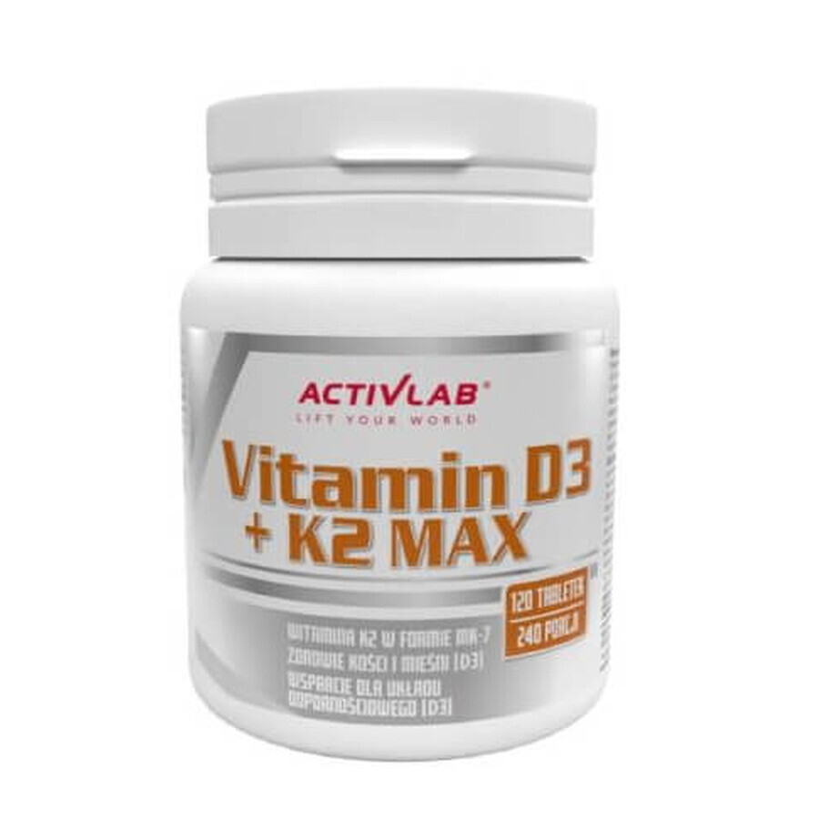 Vitamina D3 + K2 MAX, 120 comprimate