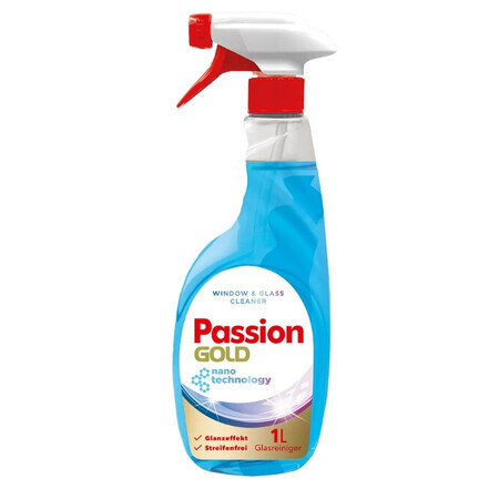 Passion Gold Detergent pentru sticlă albastru, 1 l