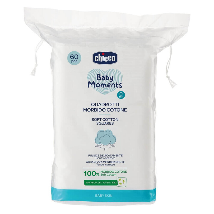 Chicco Baby Moments wattenschijfjes 0m+, 60 stuks