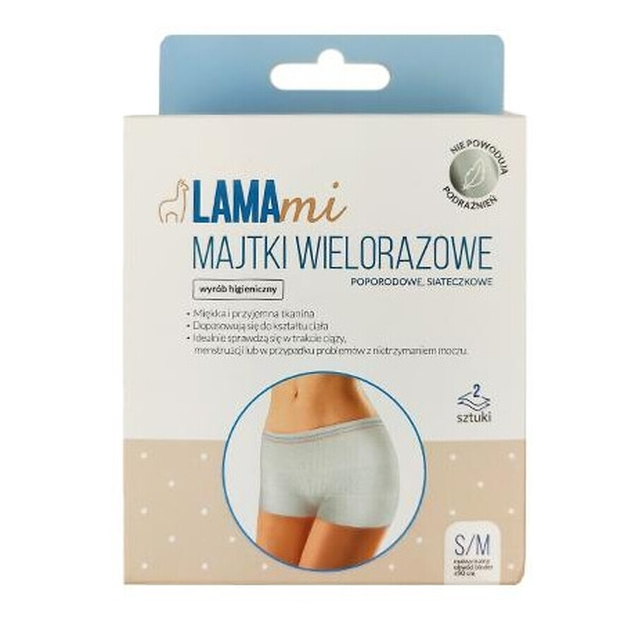 Lamami Reusable Postpartum Panties in mesh S/M, 2 pcs - Long-term!