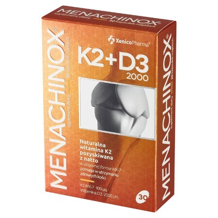 Menachinox K2 + D3 2000, 30 capsule