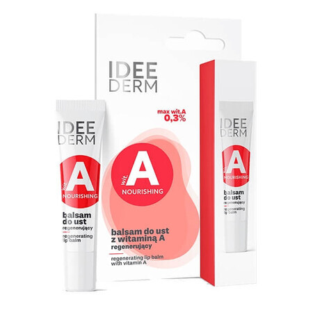 Idea Derm, Balsamo labbra rigenerante con vitamina A, 12 ml