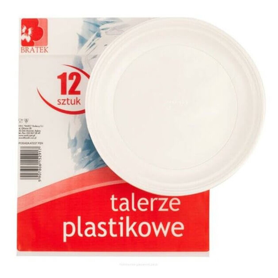 Bratek, Farfurii de plastic de unică folosință, 12 bucăți