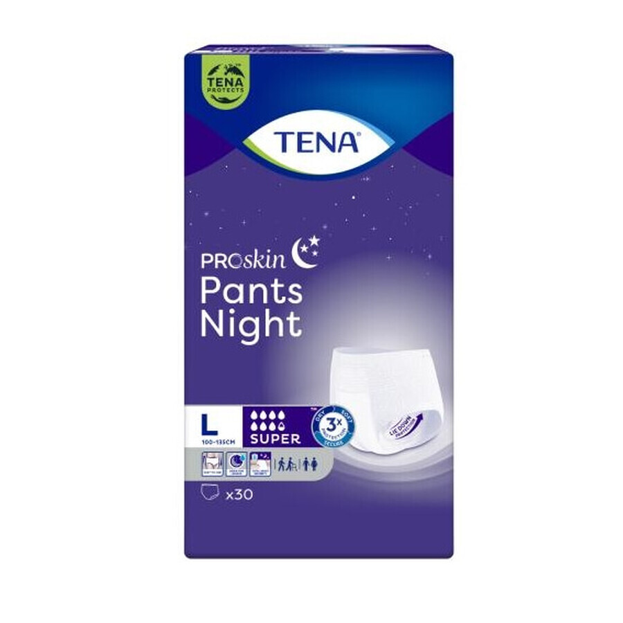 Tena Pants ProSkin Pants Super Night L, 30 pièces - Longue durée !