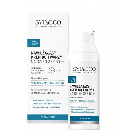 Sylveco Dermo Skin Feuchtigkeitsspendende Tages-Gesichtscreme für trockene Haut SPF 50, 50 ml