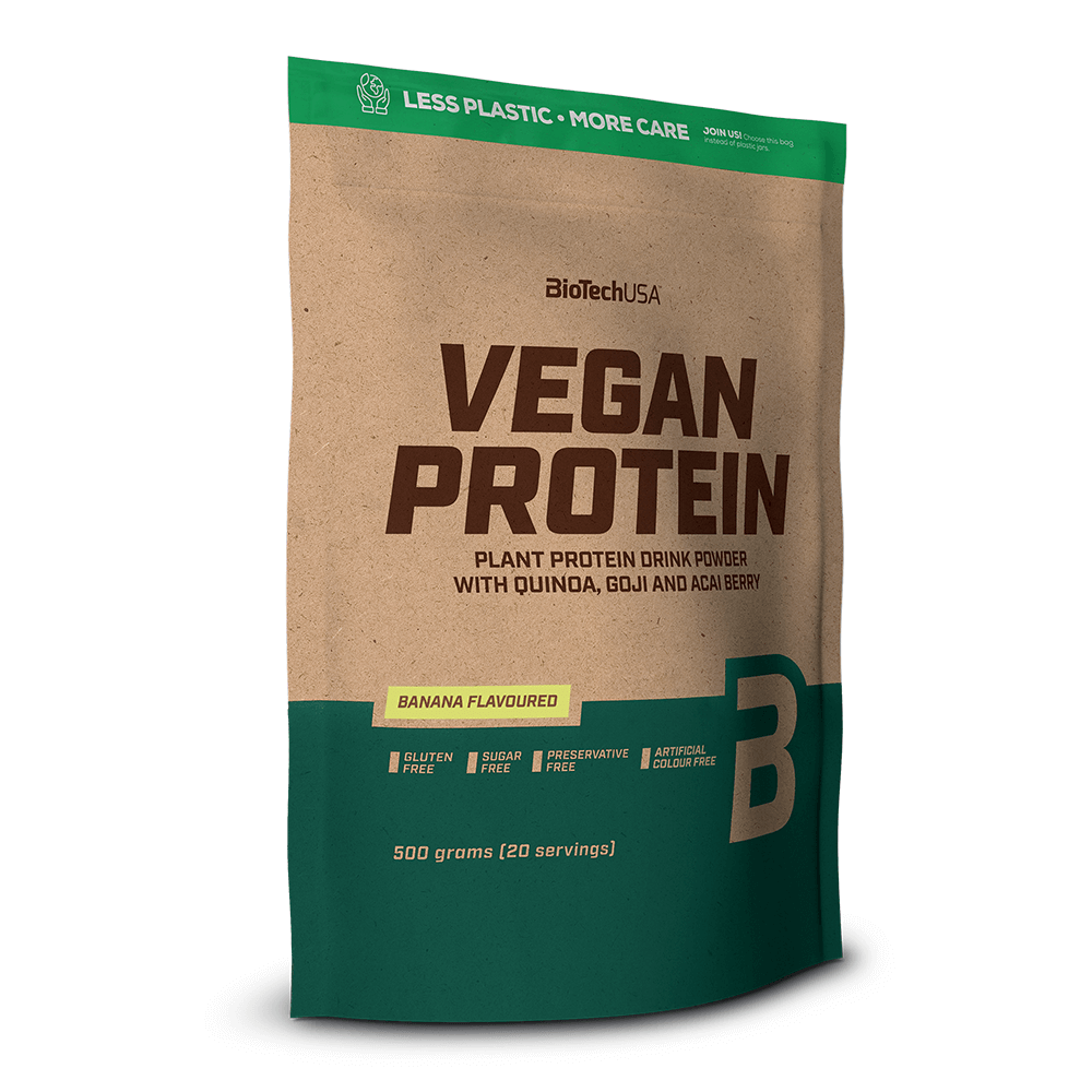 Vegan Protein cu aroma de banane, 500 grame, BioTech USA Vitamine si suplimente