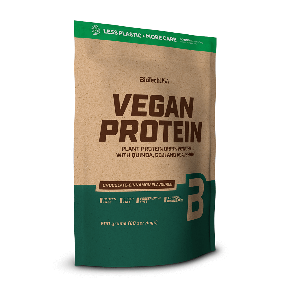 Vegan Protein cu aroma de chocolate-cinnamon, 500 grame, BioTech USA Vitamine si suplimente