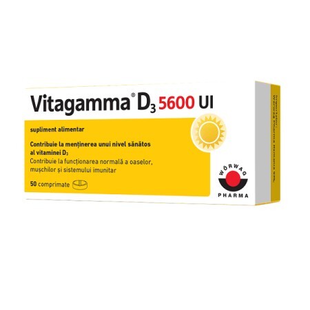 Vitagamma D3 5600UI, 50 comprimate, Worwag