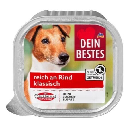 Dein Bestes, Cibo umido per cani, manzo classico, 150 g